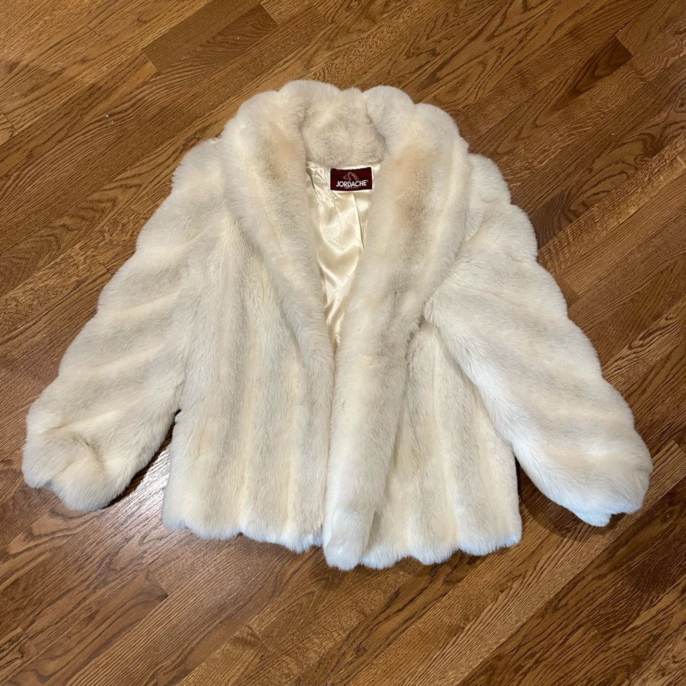 White fur coat
